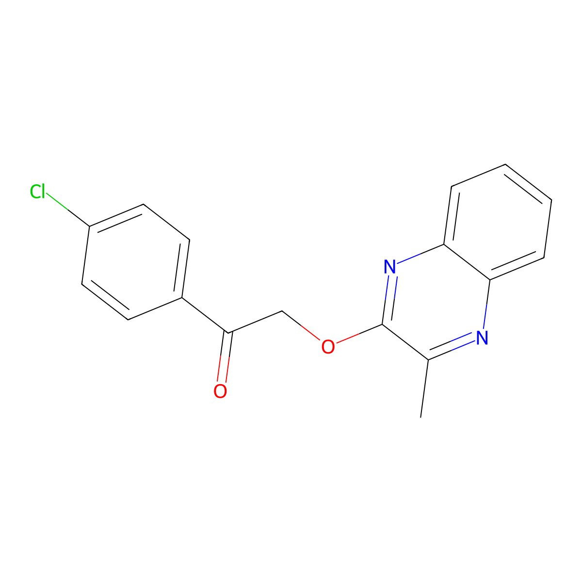 1-(4-Chlorophenyl)-2-(3-methylquinoxalin-2-yl)oxyethanone molecular structure, CAS 352667-59-5