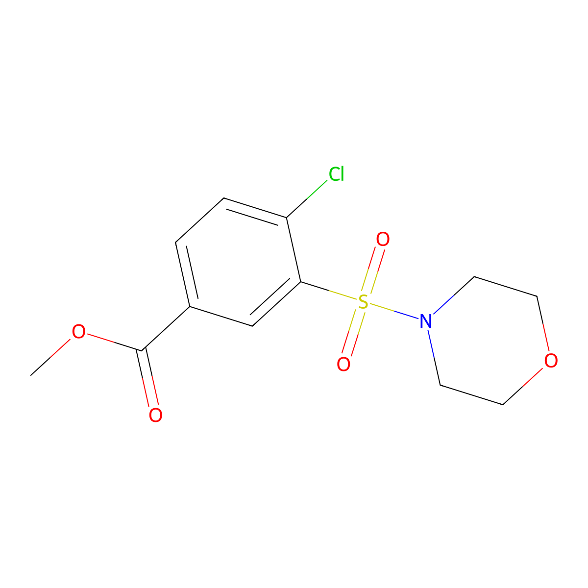 Methyl 4-chloro-3-(morpholine-4-sulfonyl)benzoate molecular structure, CAS 352668-16-7
