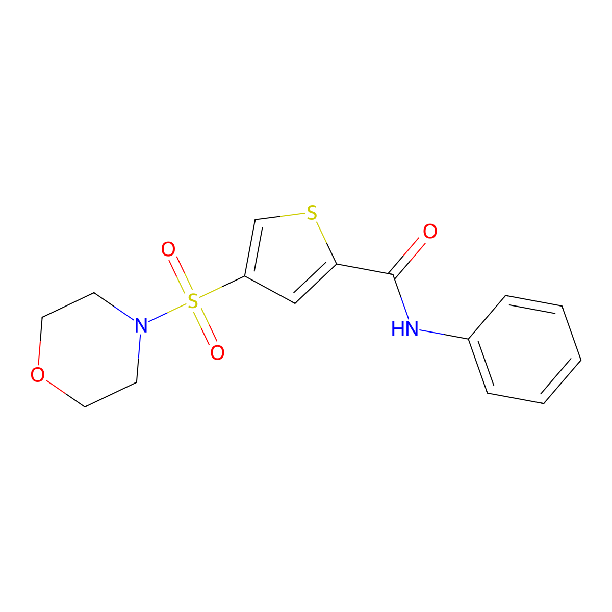 4-morpholin-4-ylsulfonyl-N-phenylthiophene-2-carboxamide molecular structure, CAS 352668-20-3