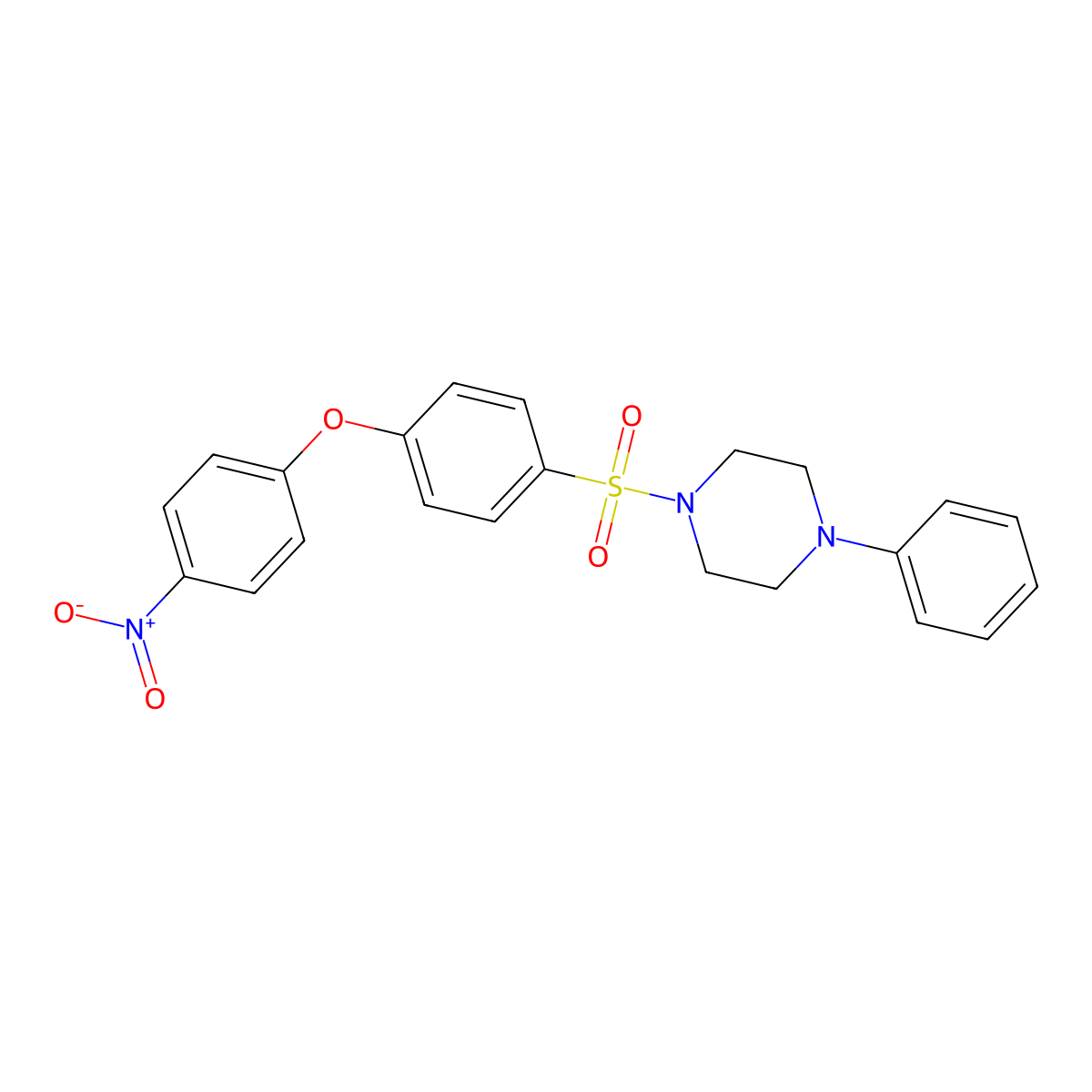 1-[(4-{4-Nitrophenoxy}phenyl)sulfonyl]-4-phenylpiperazine molecular structure, CAS 352668-21-4