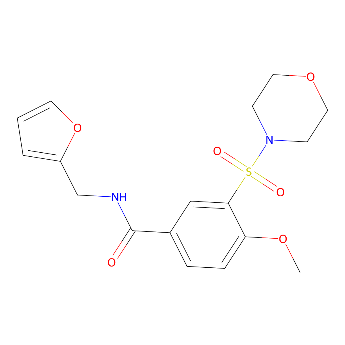 N-(furan-2-ylmethyl)-4-methoxy-3-morpholin-4-ylsulfonylbenzamide molecular structure, CAS 352668-46-3