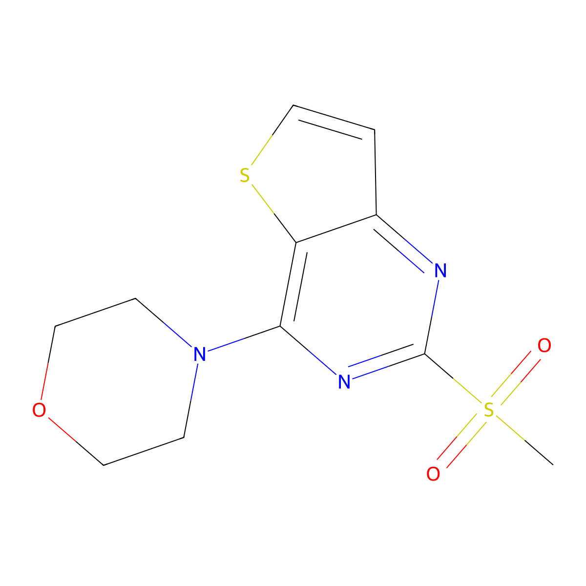 2-(Methylsulfonyl)-4-morpholinothieno[3,2-d]pyrimidine molecular structure, CAS 35267-60-8