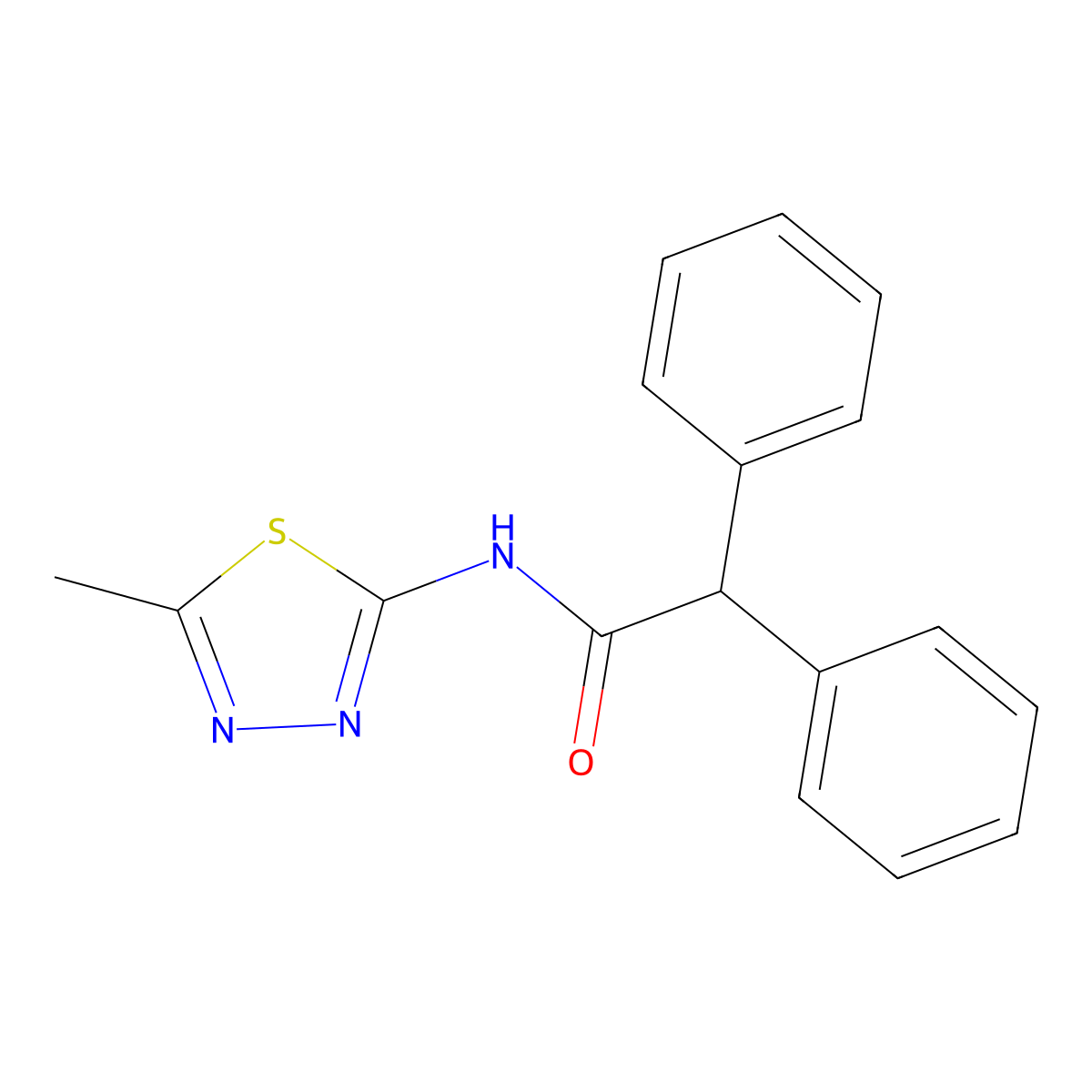 N-(5-methyl-1,3,4-thiadiazol-2-yl)-2,2-diphenylacetamide molecular structure, CAS 352670-91-8