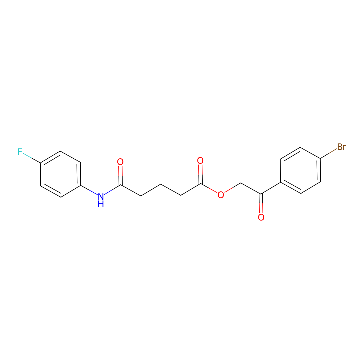 2-(4-Bromophenyl)-2-oxoethyl 5-(4-fluoroanilino)-5-oxopentanoate molecular structure, CAS 352671-37-5