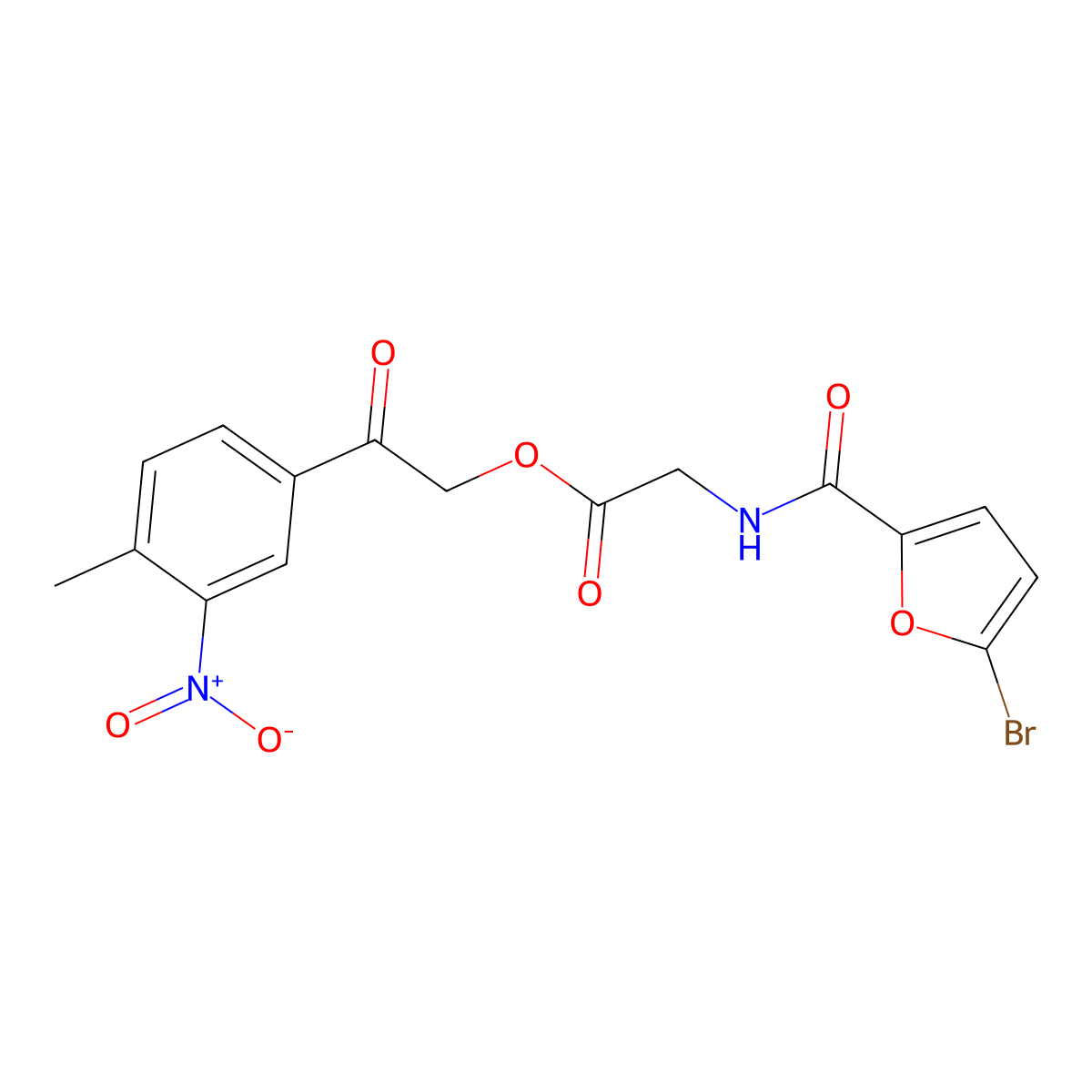 [2-(4-Methyl-3-nitrophenyl)-2-oxoethyl] 2-[(5-bromofuran-2-carbonyl)amino]acetate molecular structure, CAS 352671-44-4
