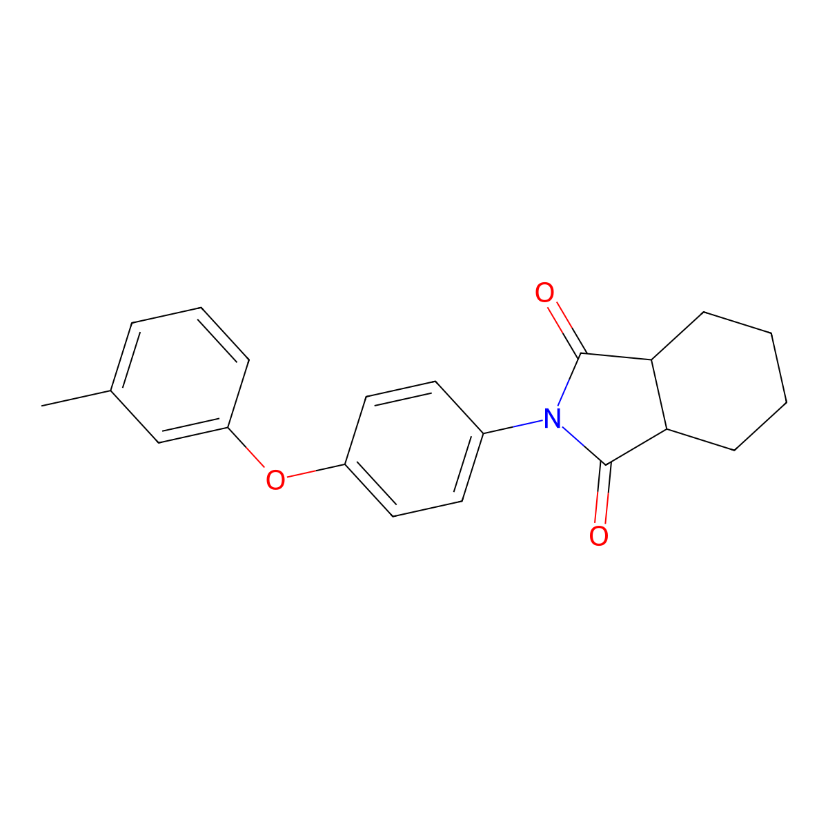 2-[4-(3-methylphenoxy)phenyl]hexahydro-1H-isoindole-1,3(2H)-dione molecular structure, CAS 352671-46-6
