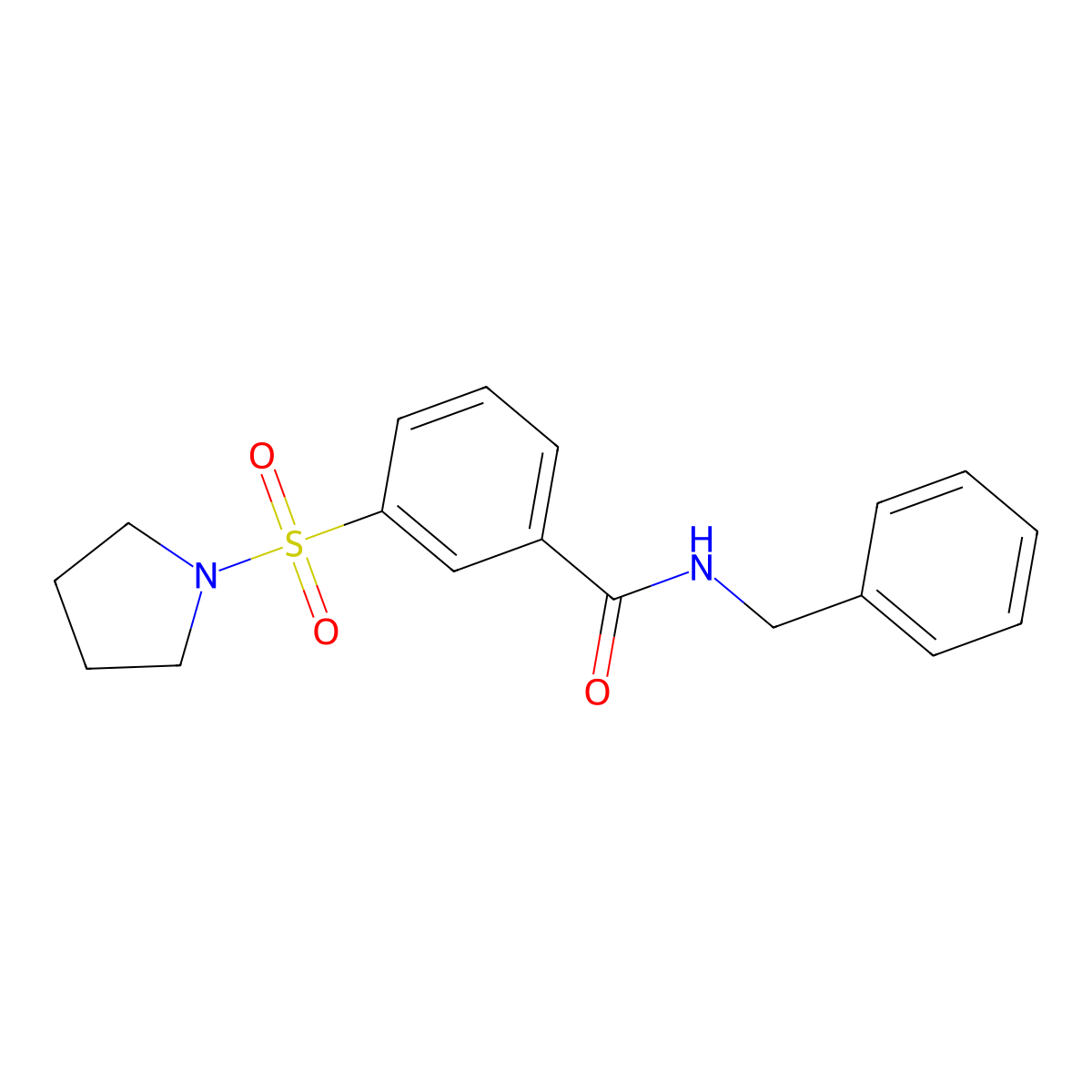 N-benzyl-3-(pyrrolidine-1-sulfonyl)benzamide molecular structure, CAS 352671-79-5