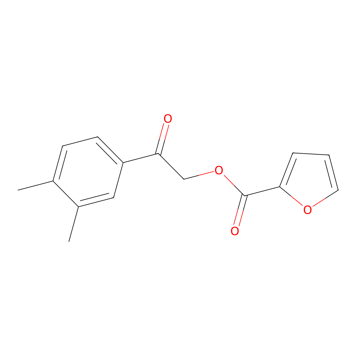 2-(3,4-Dimethylphenyl)-2-oxoethyl 2-furoate molecular structure, CAS 352671-93-3
