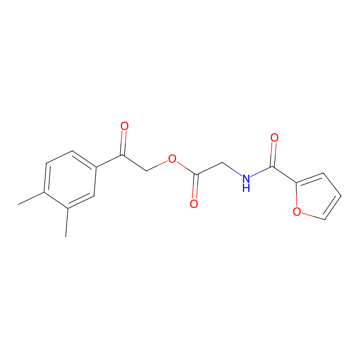 [2-(3,4-Dimethylphenyl)-2-oxoethyl] 2-(furan-2-carbonylamino)acetate molecular structure, CAS 352671-95-5