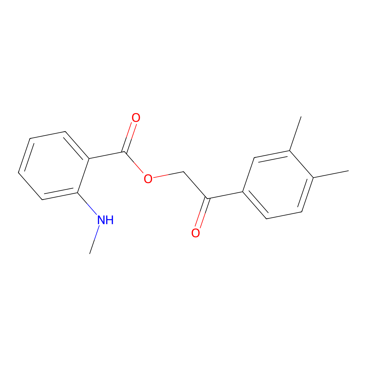 2-(3,4-Dimethylphenyl)-2-oxoethyl 2-(methylamino)benzoate molecular structure, CAS 352671-97-7