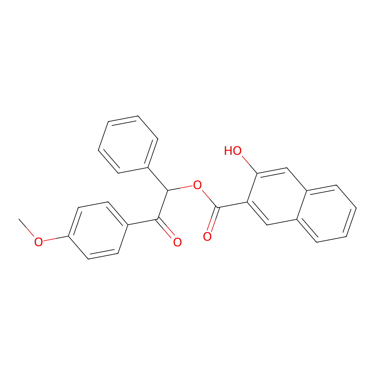 2-(4-Methoxyphenyl)-2-oxo-1-phenylethyl 3-hydroxy-2-naphthoate molecular structure, CAS 352672-00-5