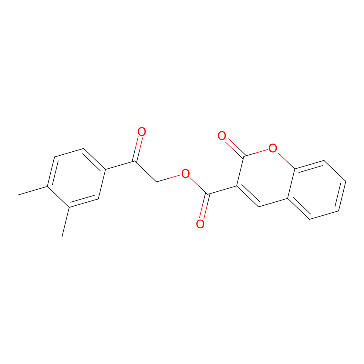 2-(3,4-dimethylphenyl)-2-oxoethyl 2-oxo-2H-chromene-3-carboxylate molecular structure, CAS 352672-04-9