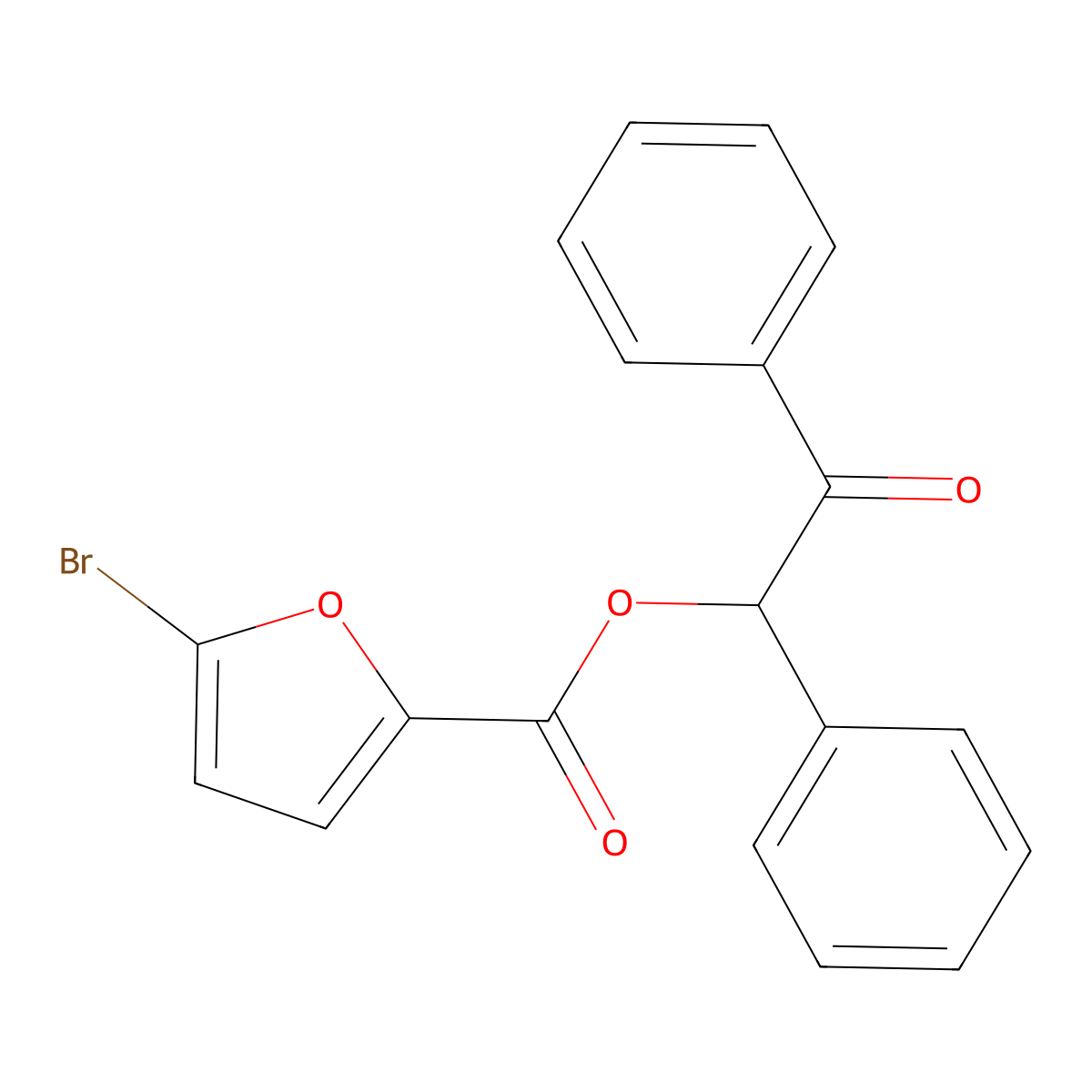 2-Oxo-1,2-diphenylethyl 5-bromofuran-2-carboxylate molecular structure, CAS 352672-05-0