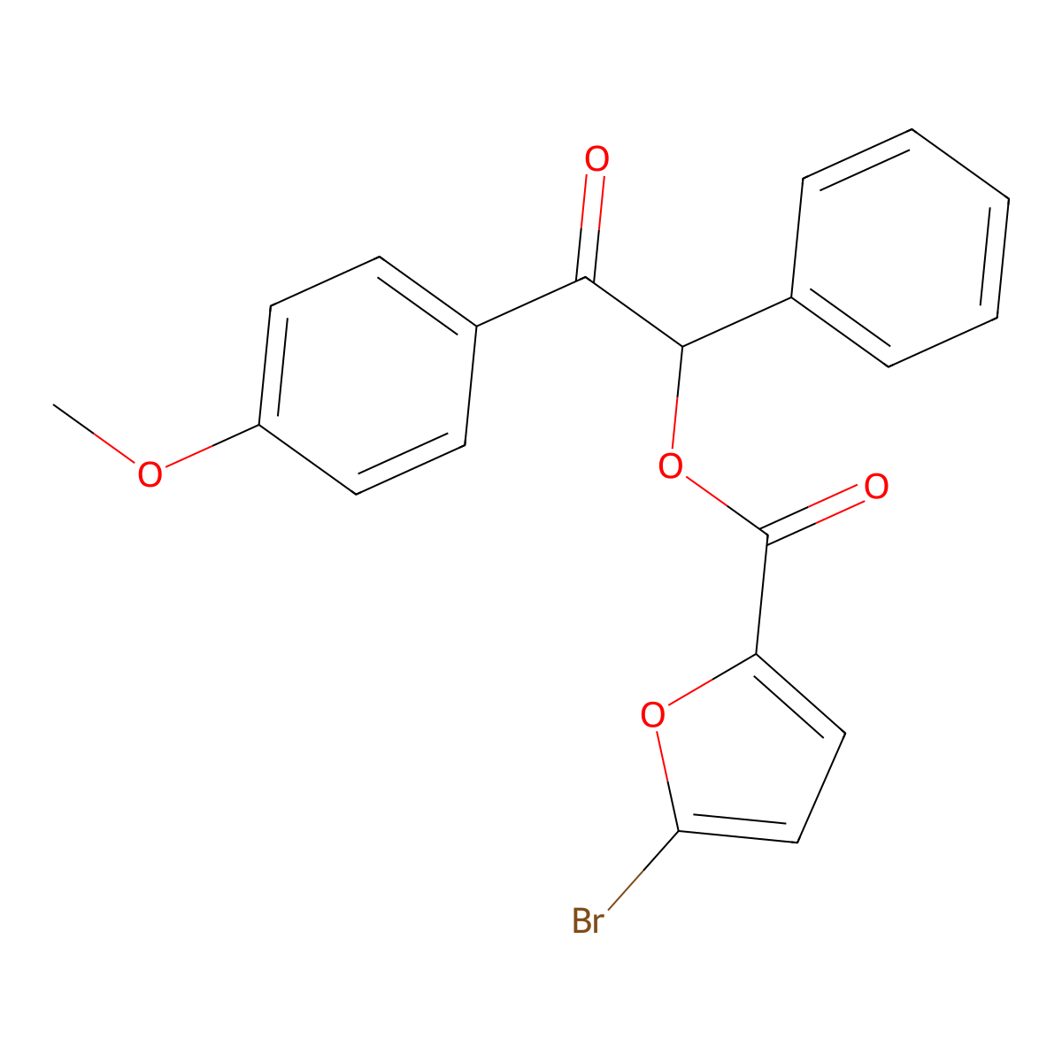 2-(4-Methoxyphenyl)-2-oxo-1-phenylethyl 5-bromo-2-furoate molecular structure, CAS 352672-08-3