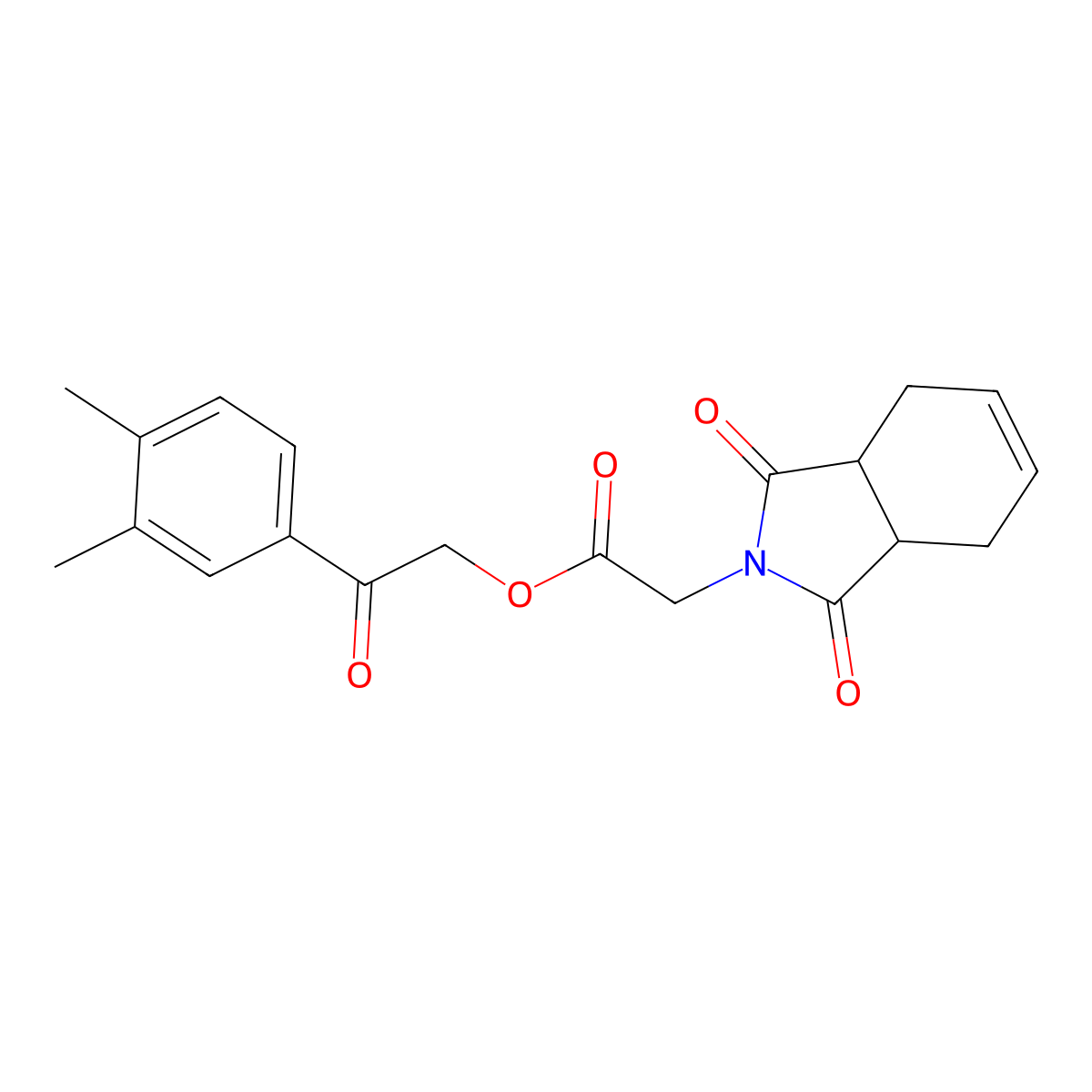 2-(3,4-dimethylphenyl)-2-oxoethyl (1,3-dioxo-1,3,3a,4,7,7a-hexahydro-2H-isoindol-2-yl)acetate molecular structure, CAS 352672-11-8
