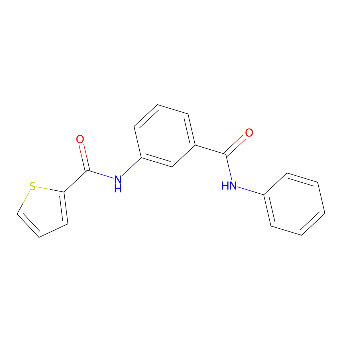 N-[3-(phenylcarbamoyl)phenyl]thiophene-2-carboxamide molecular structure, CAS 352672-16-3