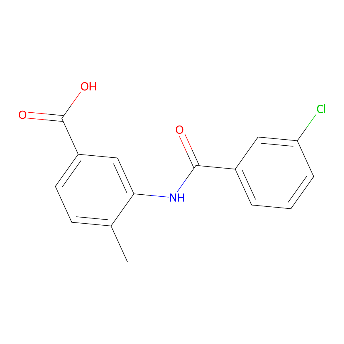 3-[(3-Chlorobenzoyl)amino]-4-methylbenzoic acid molecular structure, CAS 352672-17-4