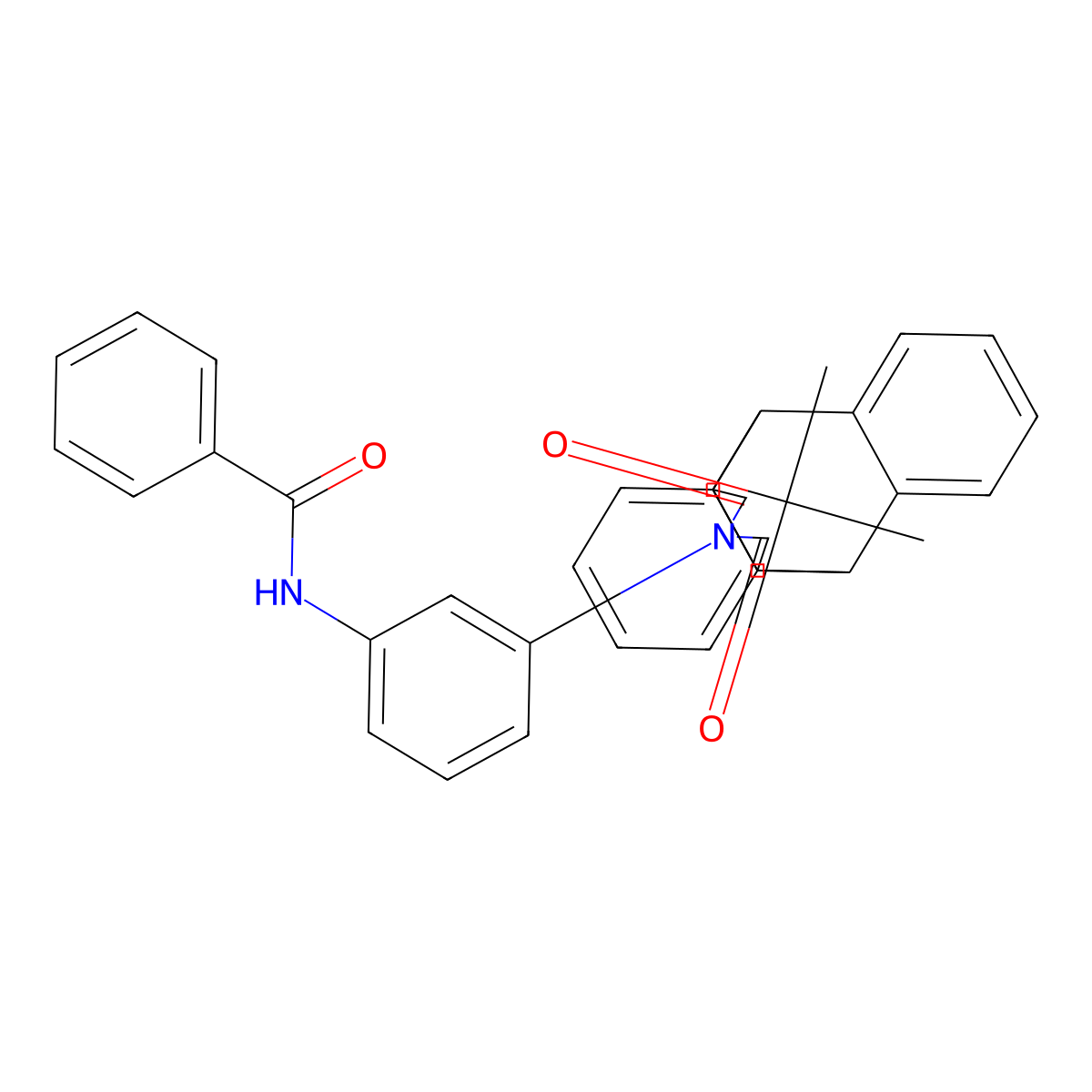 N-[3-(16,18-dioxo-17-azapentacyclo[6.6.5.0~2,7~.0~9,14~.0~15,19~]nonadeca-2,4,6,9,11,13-hexaen-17-yl)phenyl]benzamide (non-preferred name) molecular structure, CAS 352672-27-6