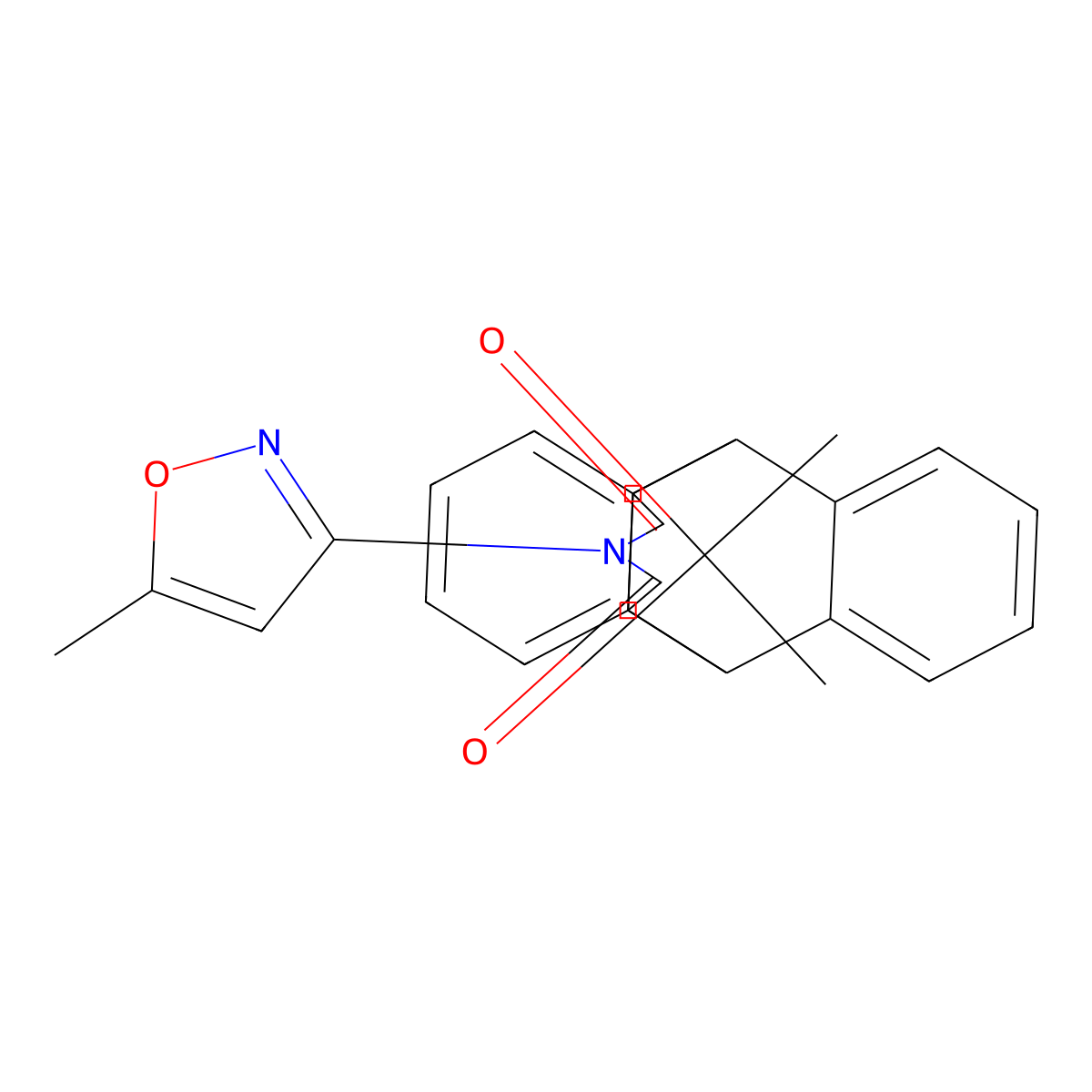 17-(5-Methyl-1,2-oxazol-3-yl)-17-azapentacyclo[6.6.5.0~2,7~.0~9,14~.0~15,19~]nonadeca-2,4,6,9,11,13-hexaene-16,18-dione (non-preferred name) molecular structure, CAS 352672-28-7