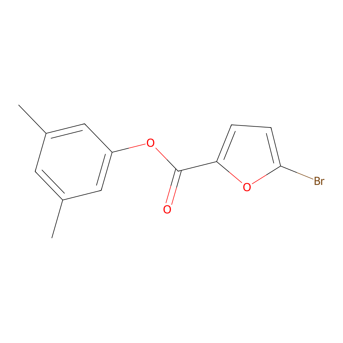 3,5-Dimethylphenyl 5-bromo-2-furoate molecular structure, CAS 352672-31-2