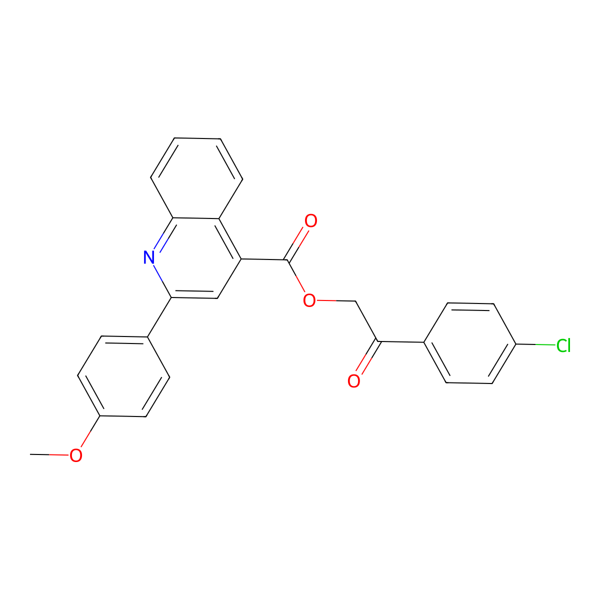2-(4-Chlorophenyl)-2-oxoethyl 2-(4-methoxyphenyl)-4-quinolinecarboxylate molecular structure, CAS 352672-38-9