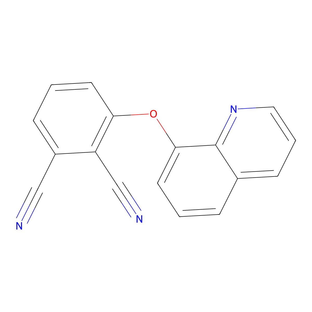 3-Quinolin-8-yloxybenzene-1,2-dicarbonitrile molecular structure, CAS 352672-43-6