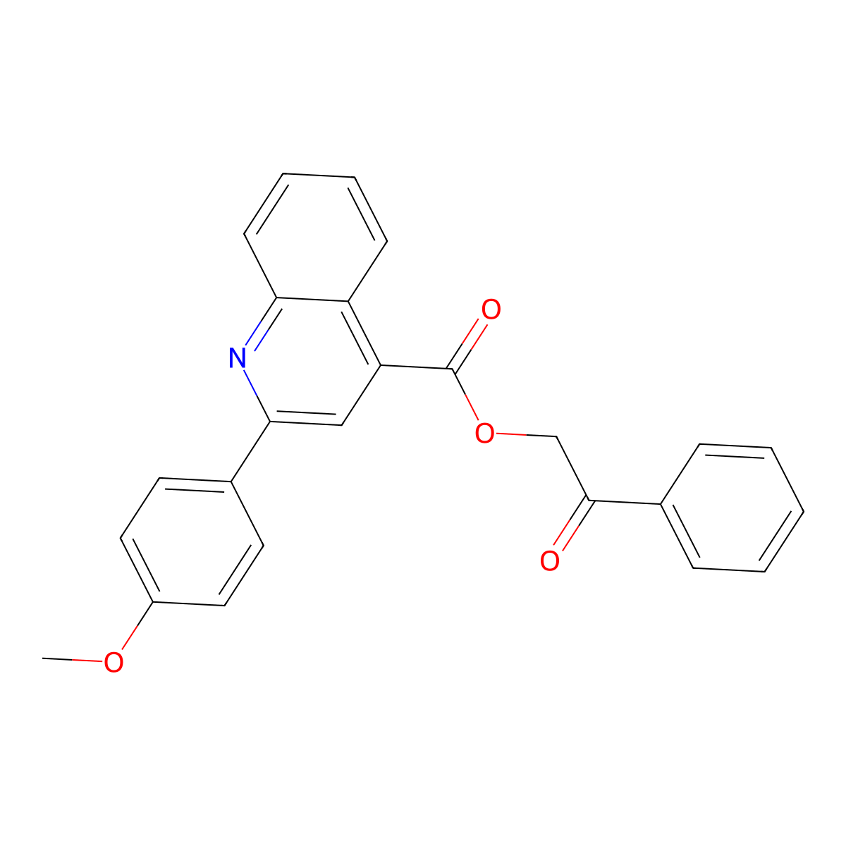 2-Oxo-2-phenylethyl 2-(4-methoxyphenyl)-4-quinolinecarboxylate molecular structure, CAS 352672-45-8