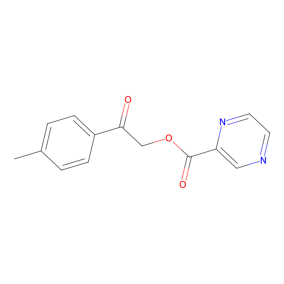 2-(4-Methylphenyl)-2-oxoethyl pyrazine-2-carboxylate molecular structure, CAS 352672-49-2