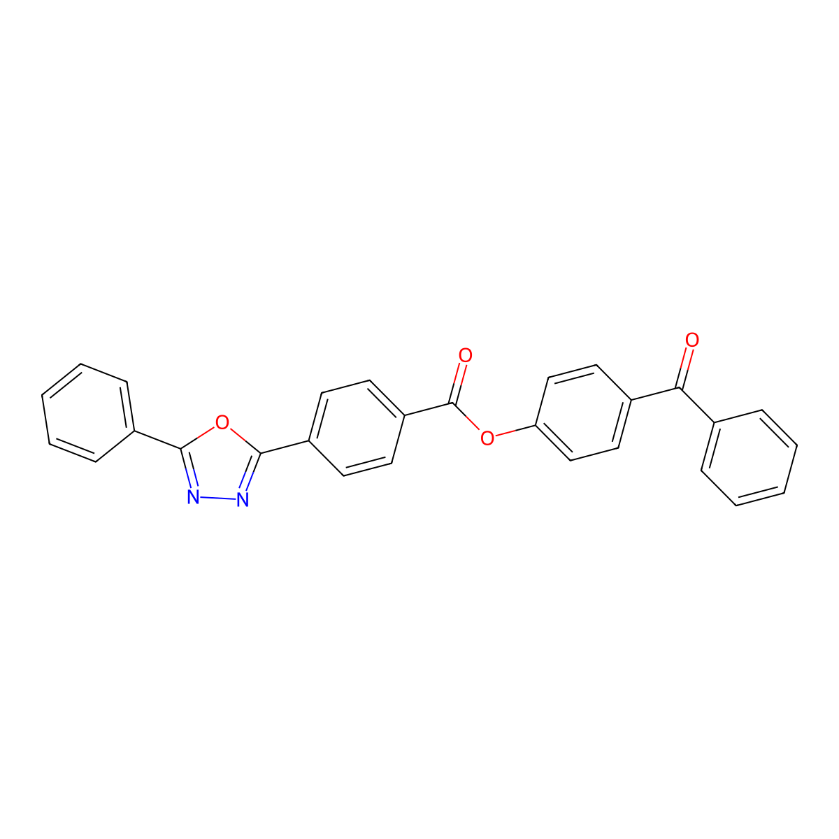 4-(Phenylcarbonyl)phenyl 4-(5-phenyl-1,3,4-oxadiazol-2-yl)benzoate molecular structure, CAS 352672-94-7