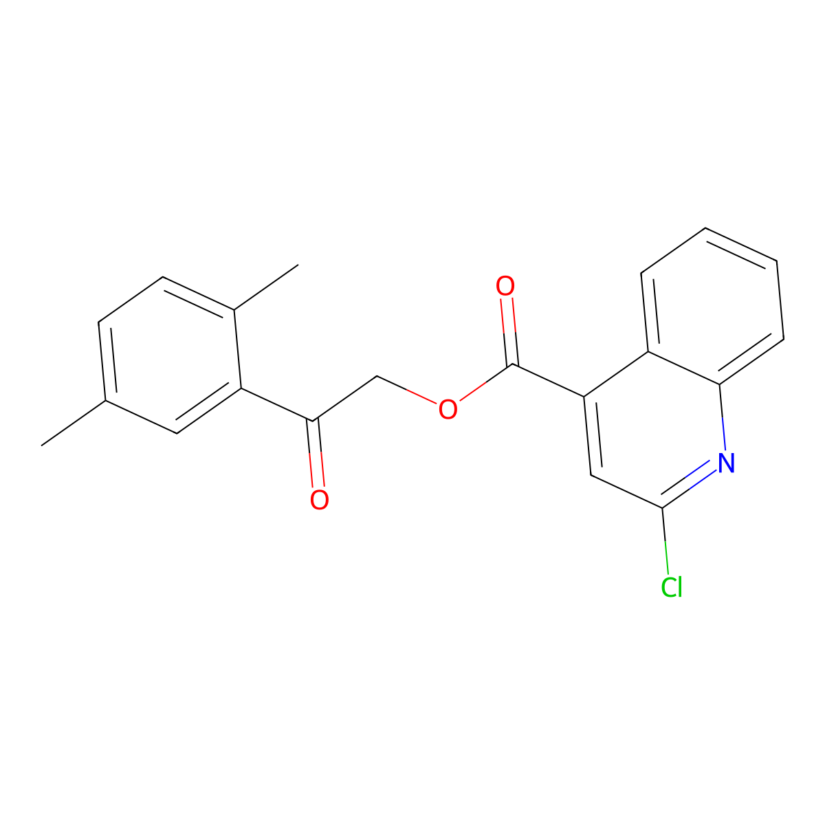 2-(2,5-Dimethylphenyl)-2-oxoethyl 2-chloroquinoline-4-carboxylate molecular structure, CAS 352672-98-1