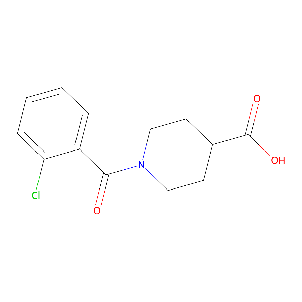 1-(2-Chlorobenzoyl)piperidine-4-carboxylic acid molecular structure, CAS 352673-16-6