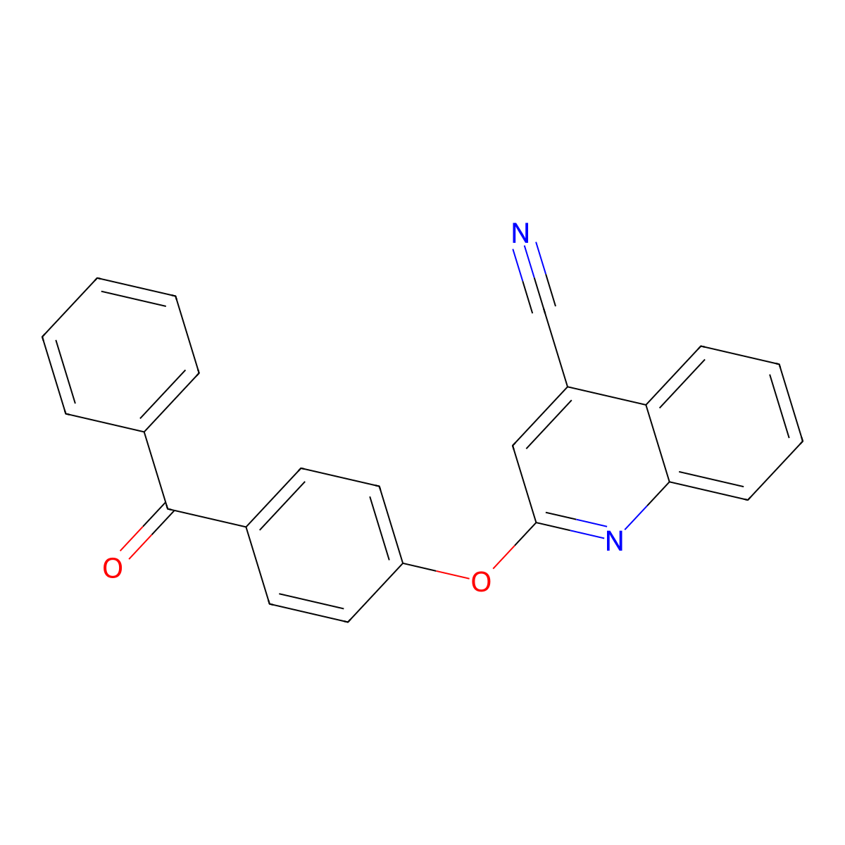 2-(4-Benzoylphenoxy)-4-quinolinecarbonitrile molecular structure, CAS 352673-52-0
