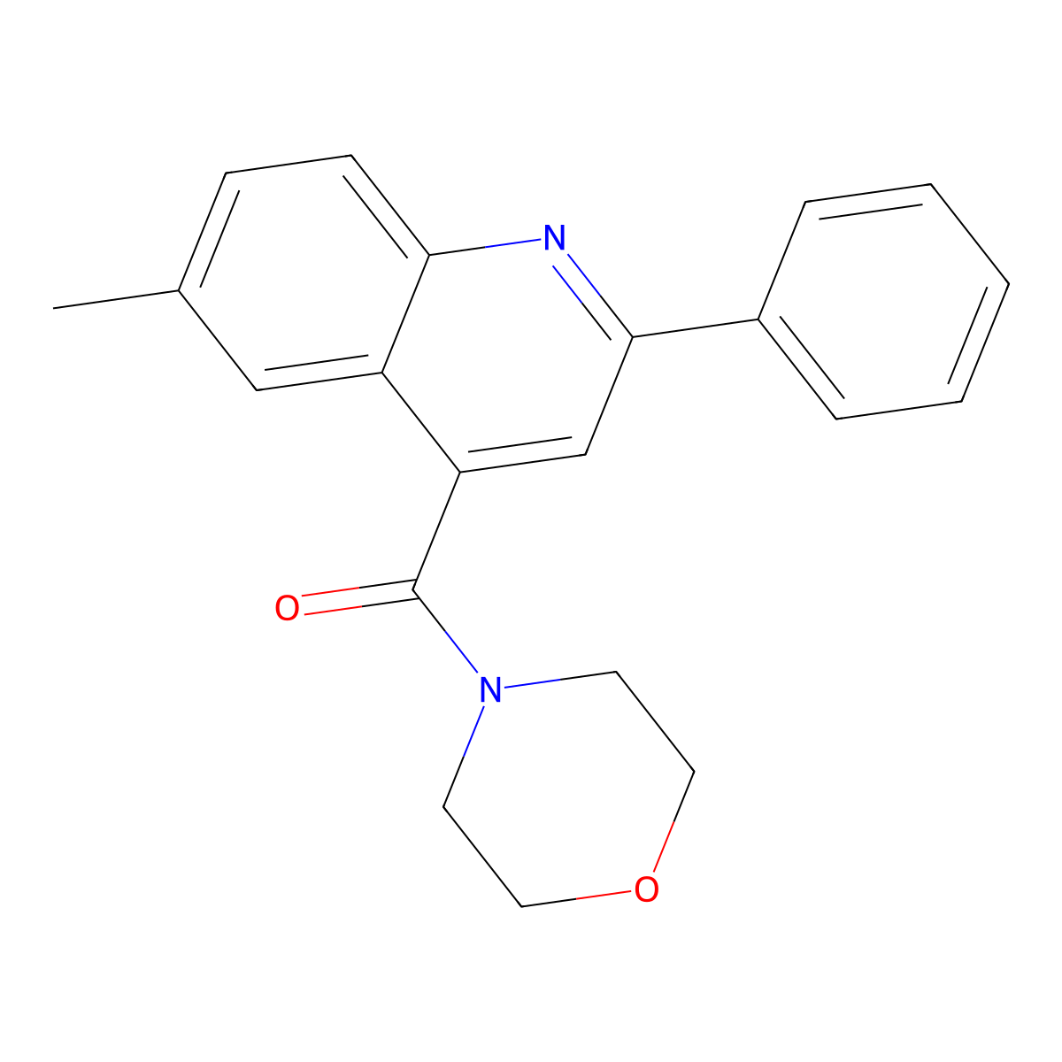 (6-Methyl-2-phenylquinolin-4-yl)-morpholin-4-ylmethanone molecular structure, CAS 352673-56-4