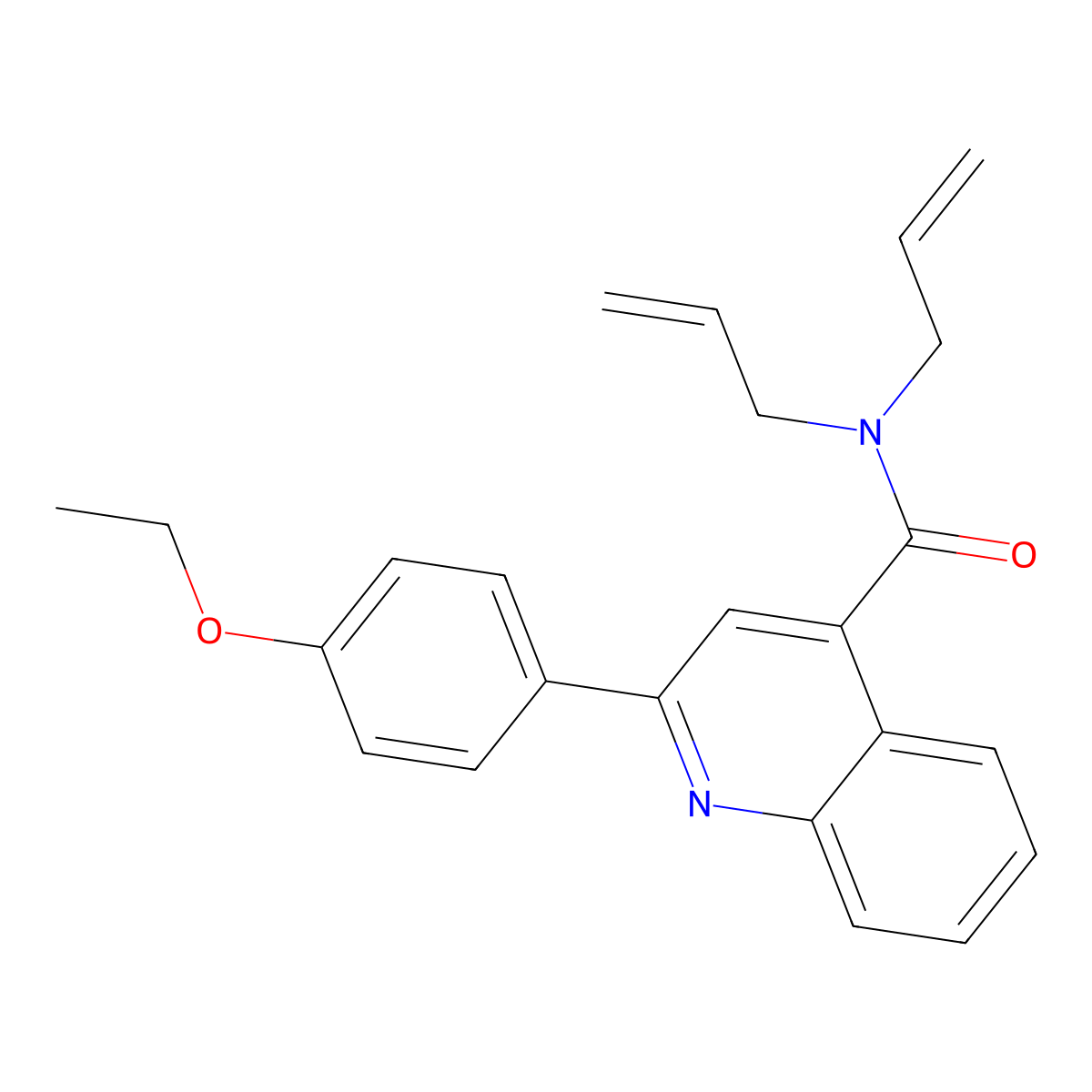 2-(4-ethoxyphenyl)-N,N-bis(prop-2-enyl)quinoline-4-carboxamide molecular structure, CAS 352676-61-0