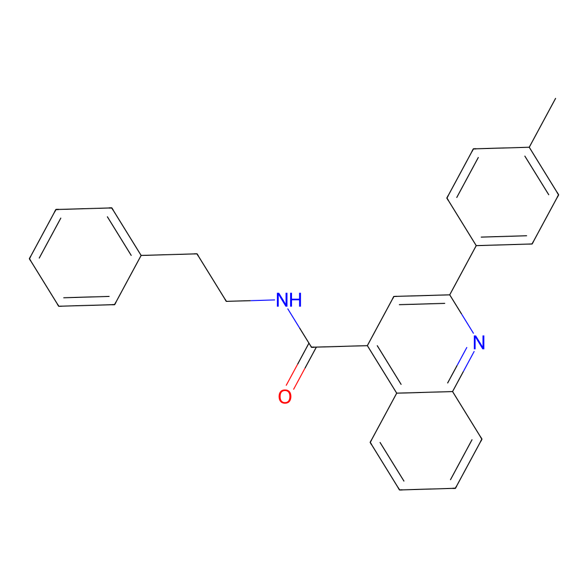 2-(4-methylphenyl)-N-(2-phenylethyl)quinoline-4-carboxamide molecular structure, CAS 352676-80-3