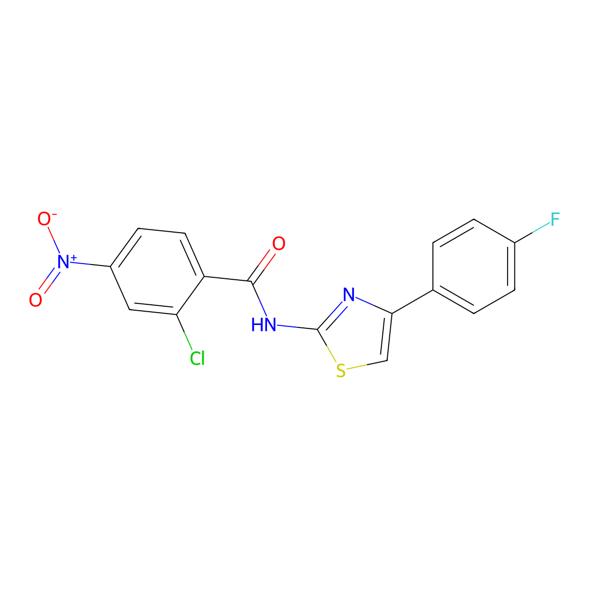 2-chloro-N-[4-(4-fluorophenyl)-1,3-thiazol-2-yl]-4-nitrobenzamide molecular structure, CAS 352677-13-5