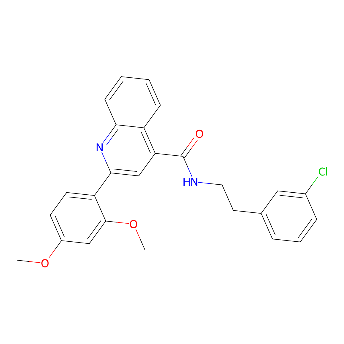 N-[2-(3-chlorophenyl)ethyl]-2-(2,4-dimethoxyphenyl)quinoline-4-carboxamide molecular structure, CAS 352677-19-1