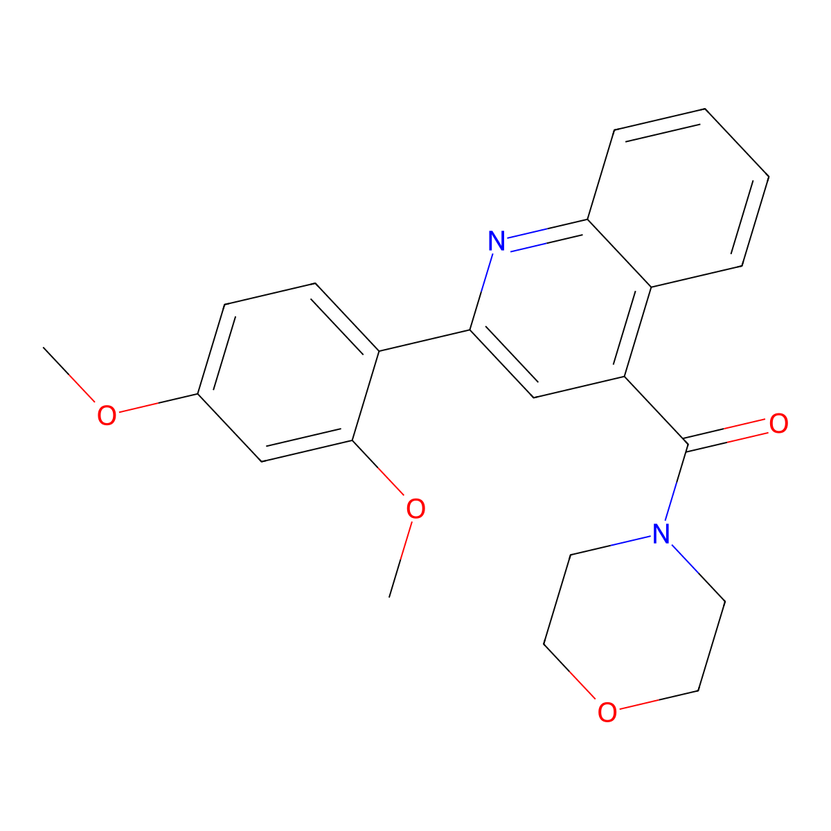 [2-(2,4-Dimethoxyphenyl)quinolin-4-yl]-morpholin-4-ylmethanone molecular structure, CAS 352677-29-3