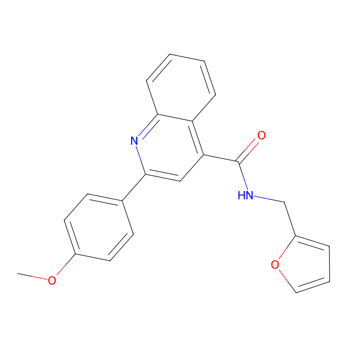 N-(furan-2-ylmethyl)-2-(4-methoxyphenyl)quinoline-4-carboxamide molecular structure, CAS 352677-50-0