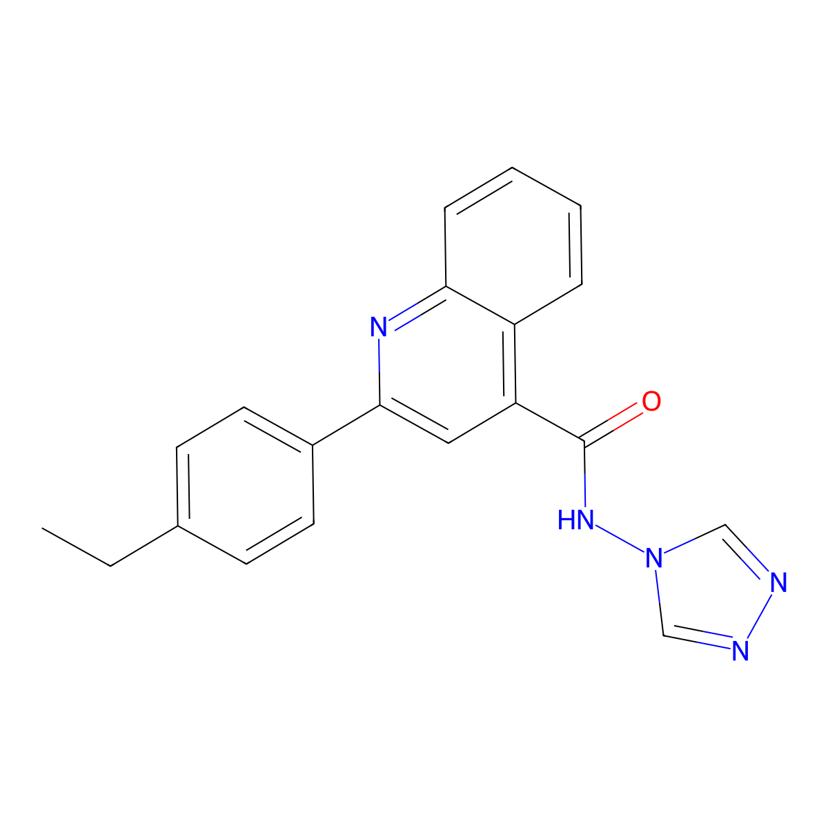2-(4-ethylphenyl)-N-(1,2,4-triazol-4-yl)quinoline-4-carboxamide molecular structure, CAS 352677-51-1