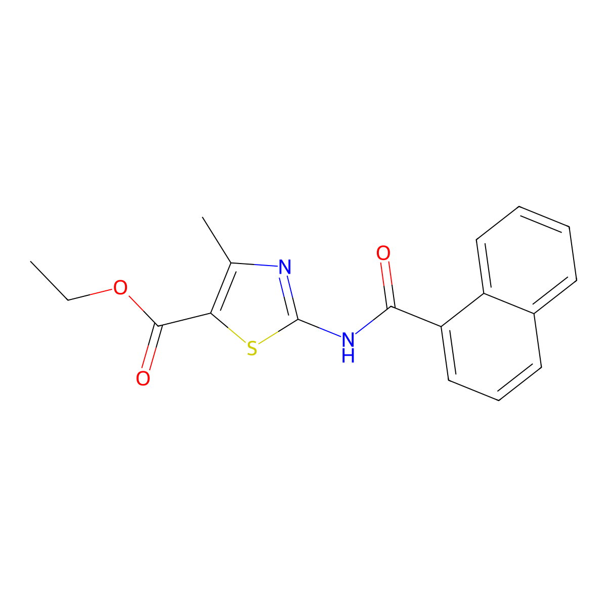 Ethyl 4-methyl-2-(naphthalene-1-amido)-1,3-thiazole-5-carboxylate molecular structure, CAS 352677-89-5