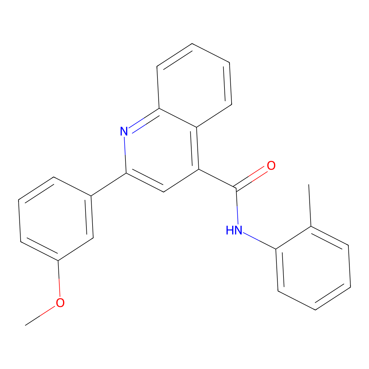 2-(3-methoxyphenyl)-N-(2-methylphenyl)quinoline-4-carboxamide molecular structure, CAS 352677-91-9