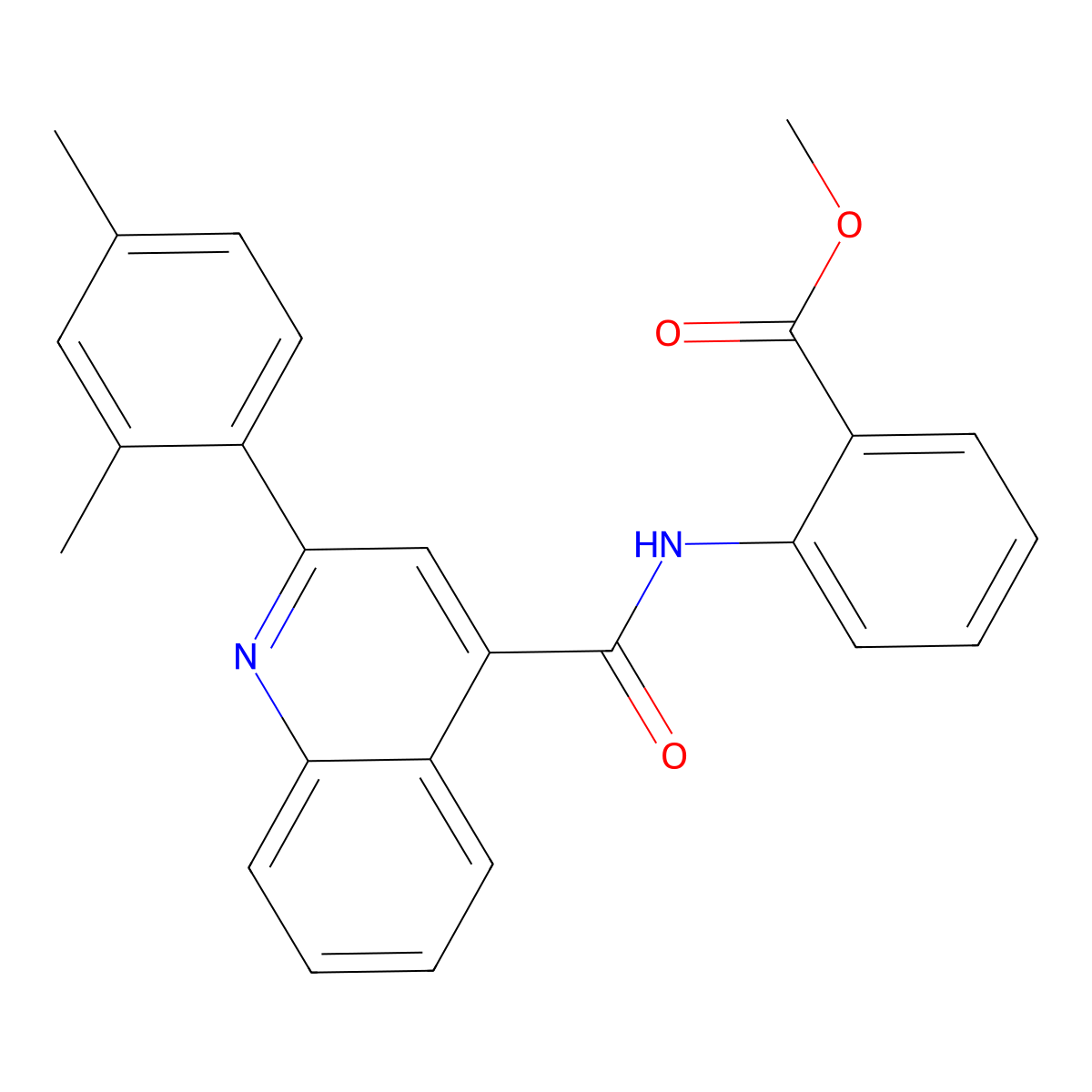 Methyl 2-[[2-(2,4-dimethylphenyl)quinoline-4-carbonyl]amino]benzoate molecular structure, CAS 352677-97-5