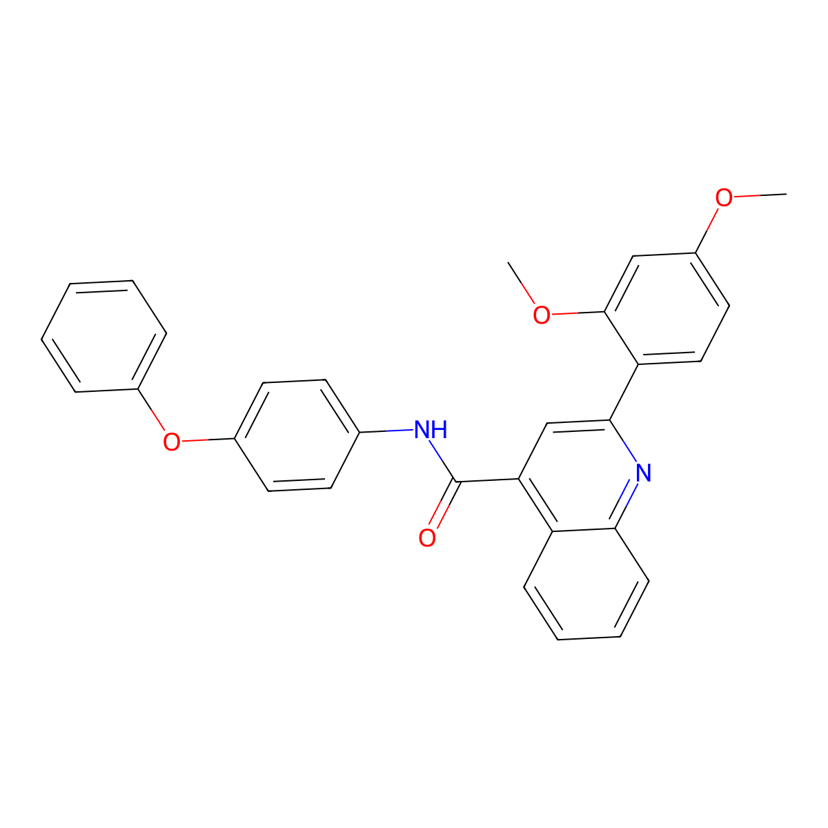 2-(2,4-dimethoxyphenyl)-N-(4-phenoxyphenyl)quinoline-4-carboxamide molecular structure, CAS 352678-01-4