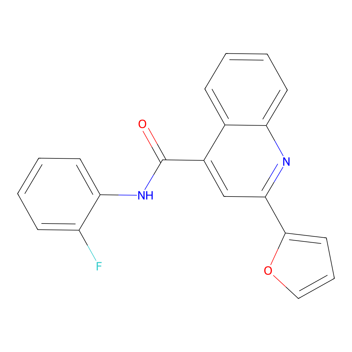 N-(2-fluorophenyl)-2-(furan-2-yl)quinoline-4-carboxamide molecular structure, CAS 352678-33-2