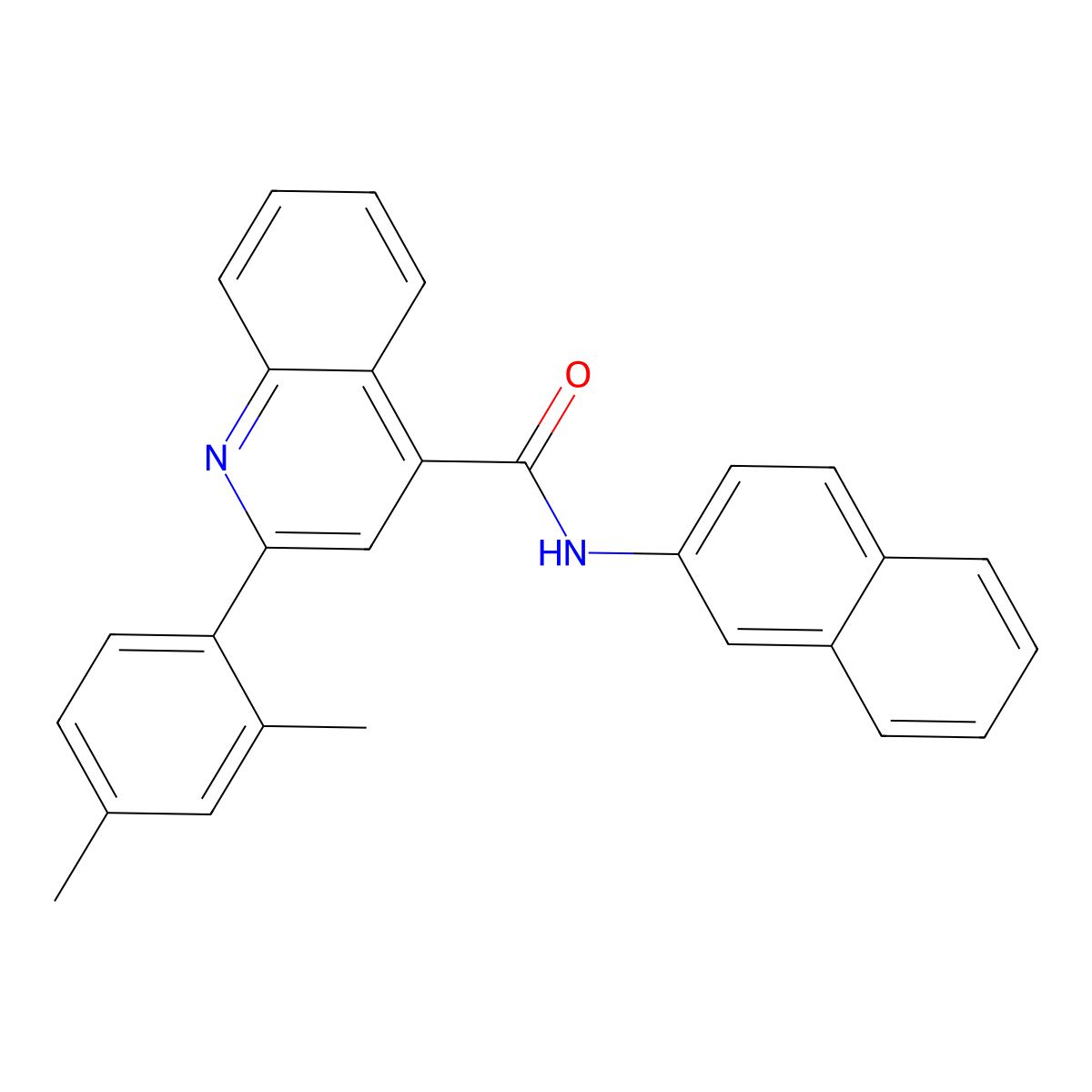 2-(2,4-dimethylphenyl)-N-naphthalen-2-ylquinoline-4-carboxamide molecular structure, CAS 352678-34-3