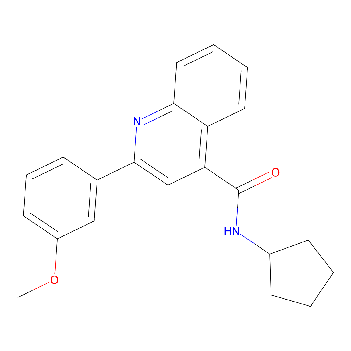 N-cyclopentyl-2-(3-methoxyphenyl)quinoline-4-carboxamide molecular structure, CAS 352678-39-8