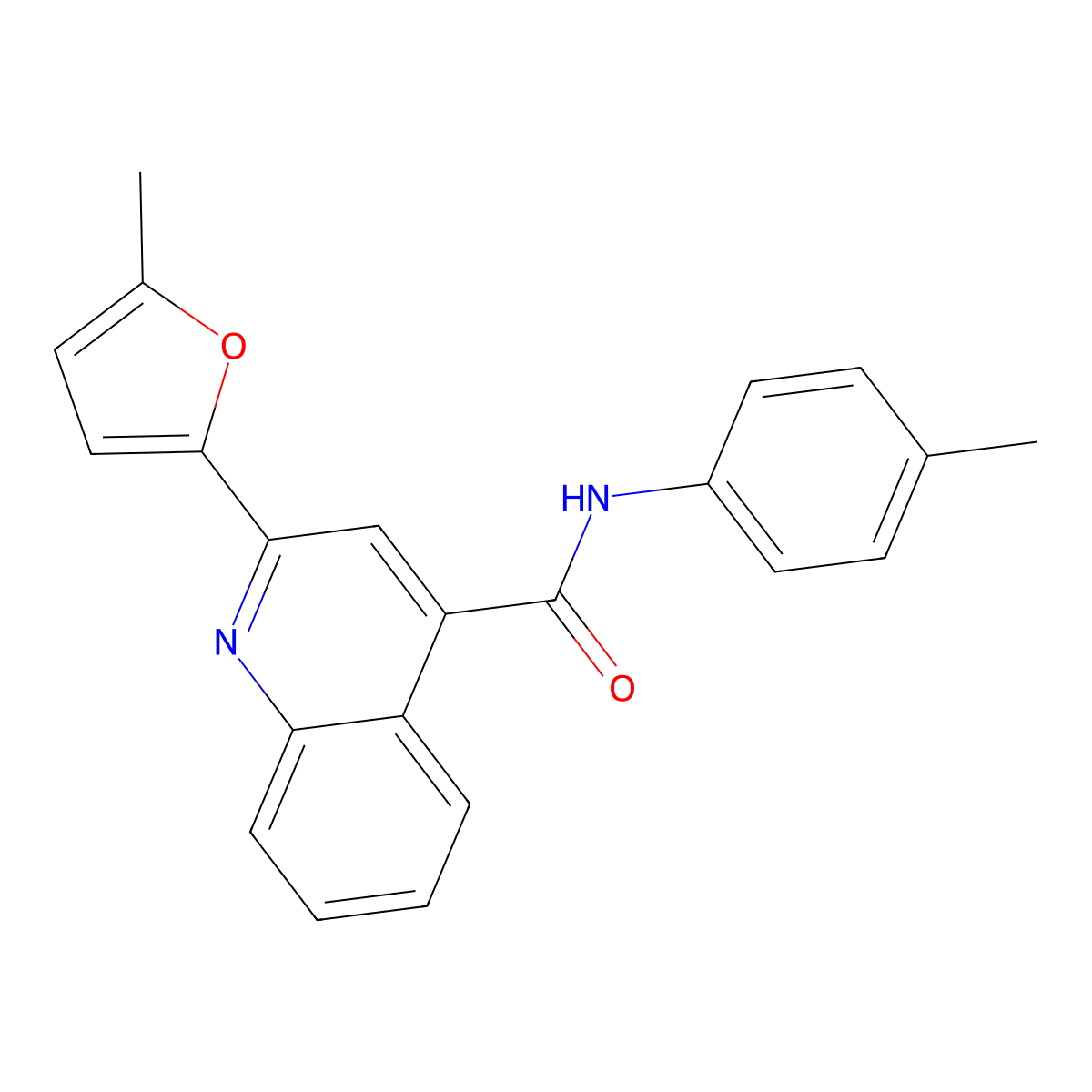2-(5-methylfuran-2-yl)-N-(4-methylphenyl)quinoline-4-carboxamide molecular structure, CAS 352678-69-4