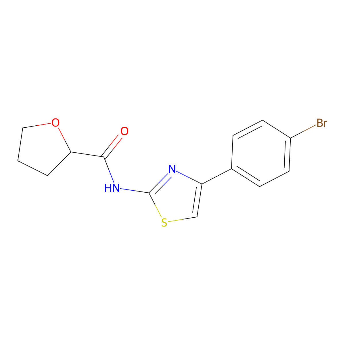 N-[4-(4-bromophenyl)-1,3-thiazol-2-yl]oxolane-2-carboxamide molecular structure, CAS 352678-78-5