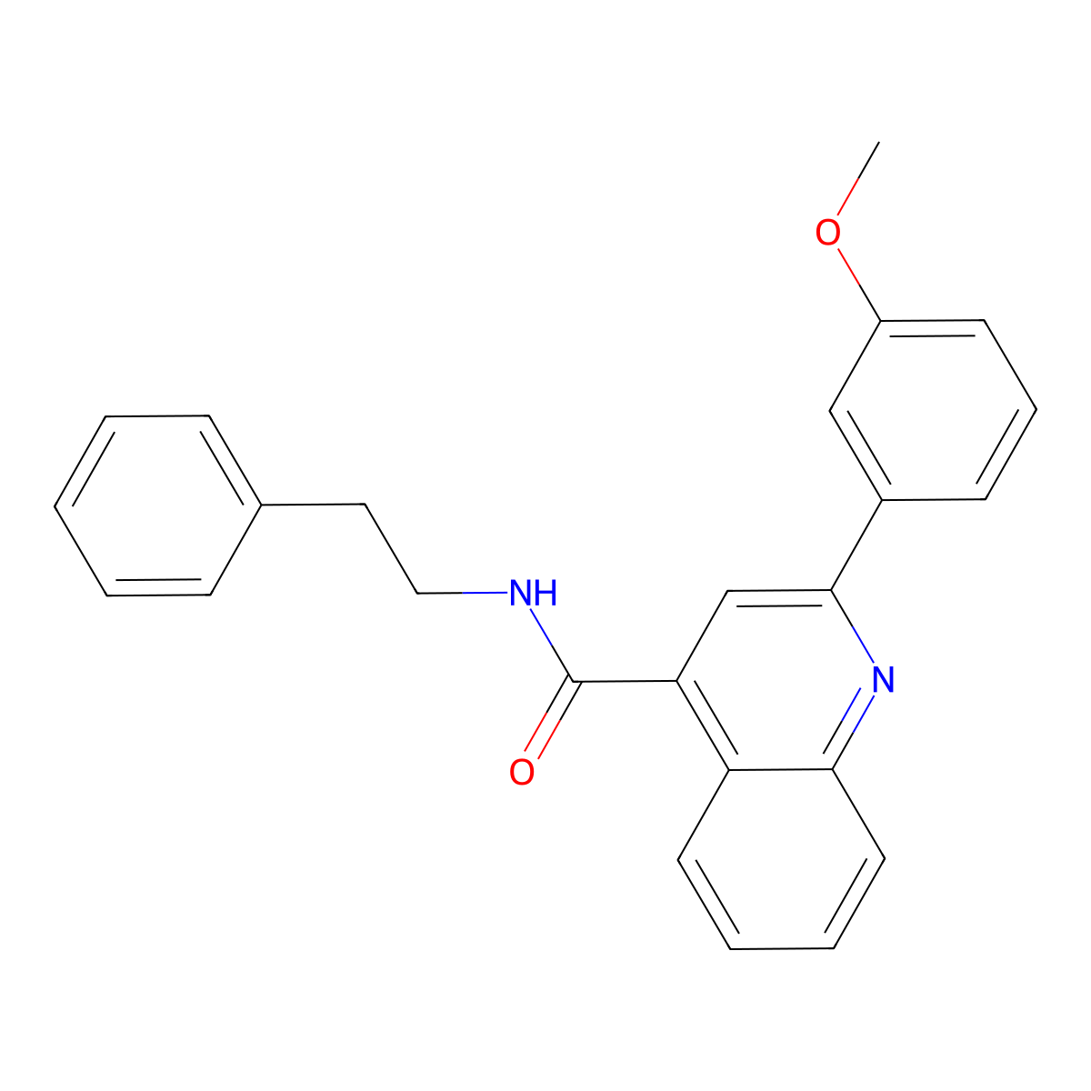 2-(3-methoxyphenyl)-N-(2-phenylethyl)quinoline-4-carboxamide molecular structure, CAS 352679-07-3